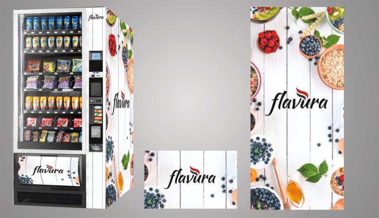 Automatendesign: Flavura Automaten Design Service & Branding für Automaten: Beispiel: Vending Automaten, Verkaufsautomaten, Warenautomaten, Foodautomaten, Snackautomaten, Verpflegungsautomaten