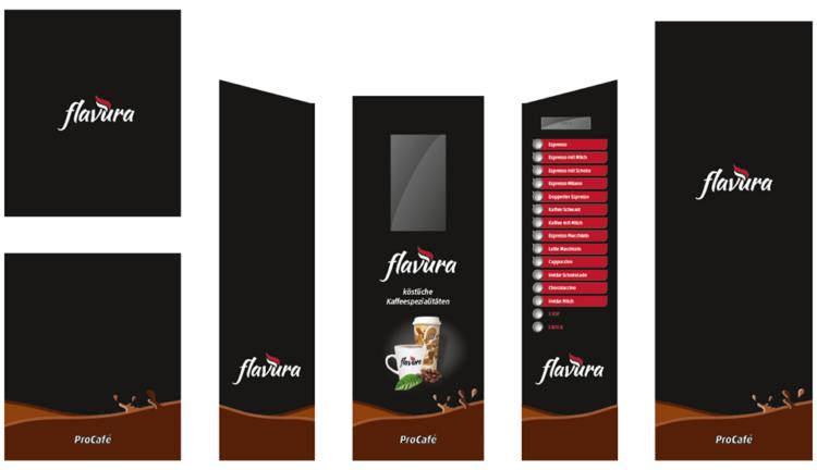 Design Service & Branding für Automaten: Automaten Design: Beispiel: Kaffeemaschinen, Kaffeeautomaten, Kaffeevollautomaten